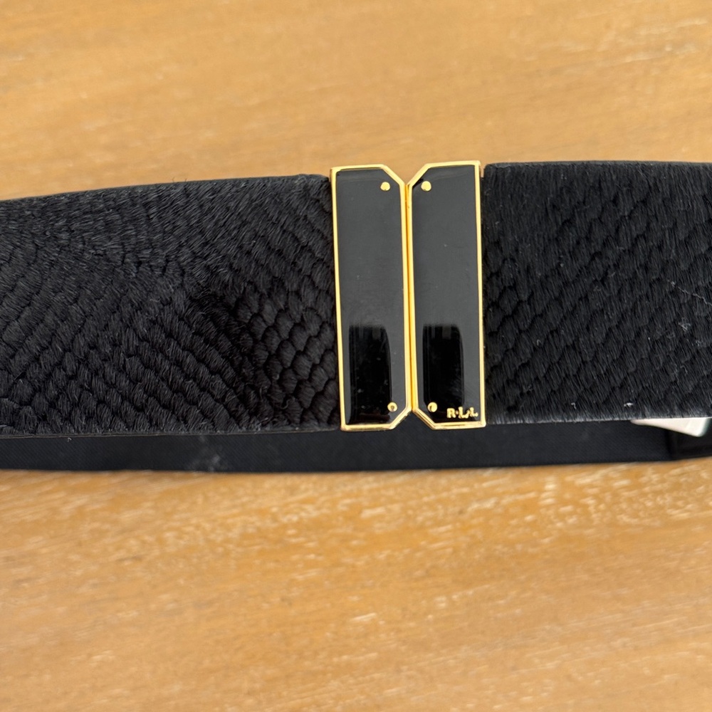 Lauren Ralph Lauren Black and Gold Belt